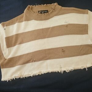 Streetwear Society Tan and Cream Knit Sweater